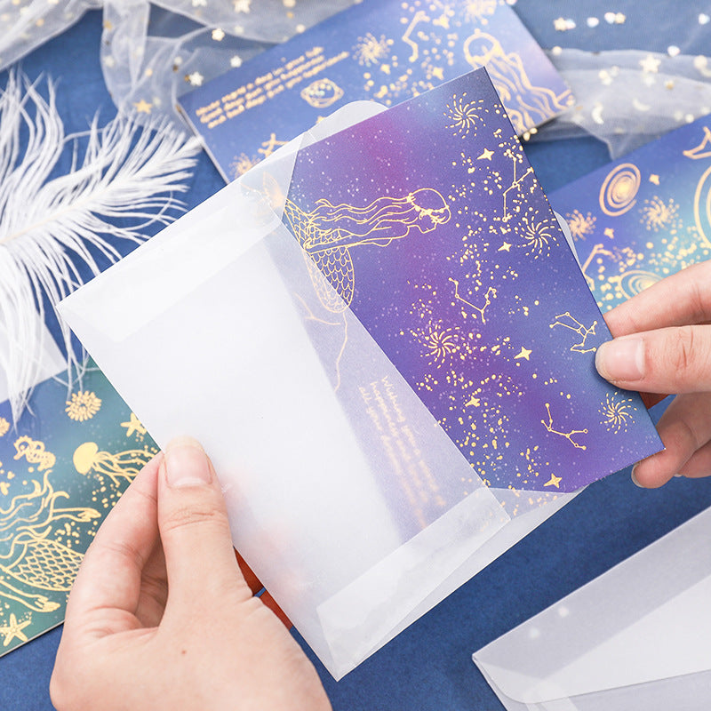 Papier d'acide sulfurique d'esthétique haut de gamme enveloppant pliant les cartes de voeux