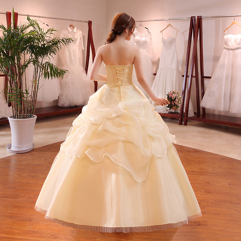 Bustier robe de mariée princesse coréenne mince