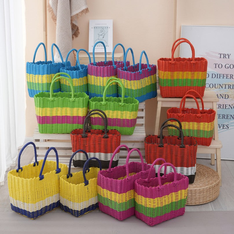 Panier de rangement en plastique portatif