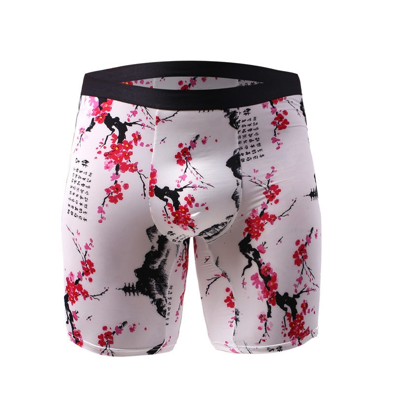 Sous-vêtements hommes Courants Version élargie de Boxer en soie glacée