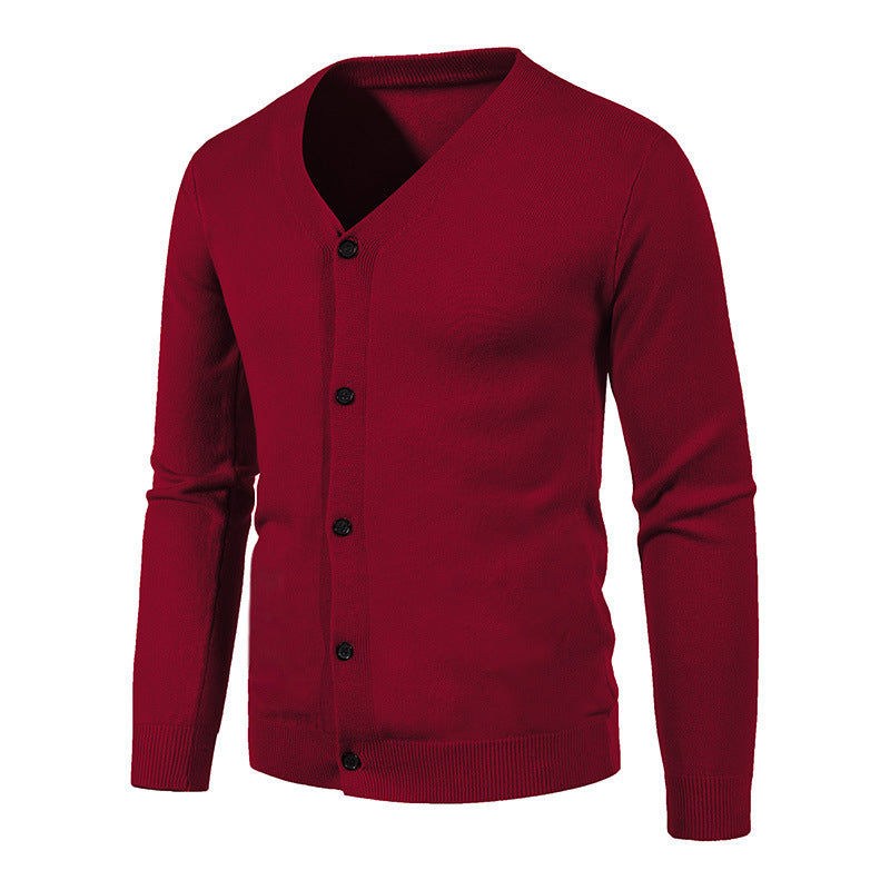 Knitwear Cardigan Knitwear Ready-Made Autum Export Wish Men's V Neck Slim Button-Down Bott