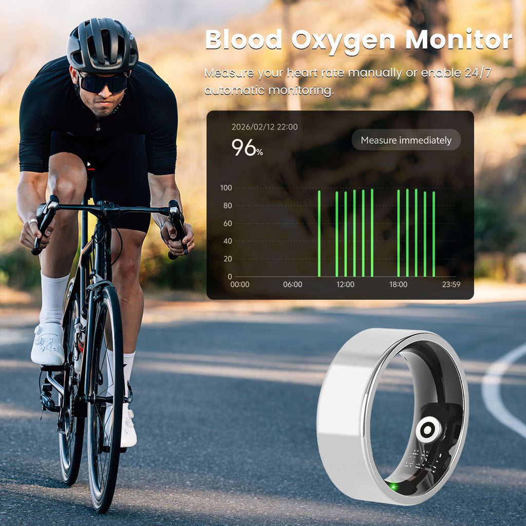 Smart Ring Health Tracker Fitness Sleep Stress HRV Tracker avec charge Cas magnétique Cha