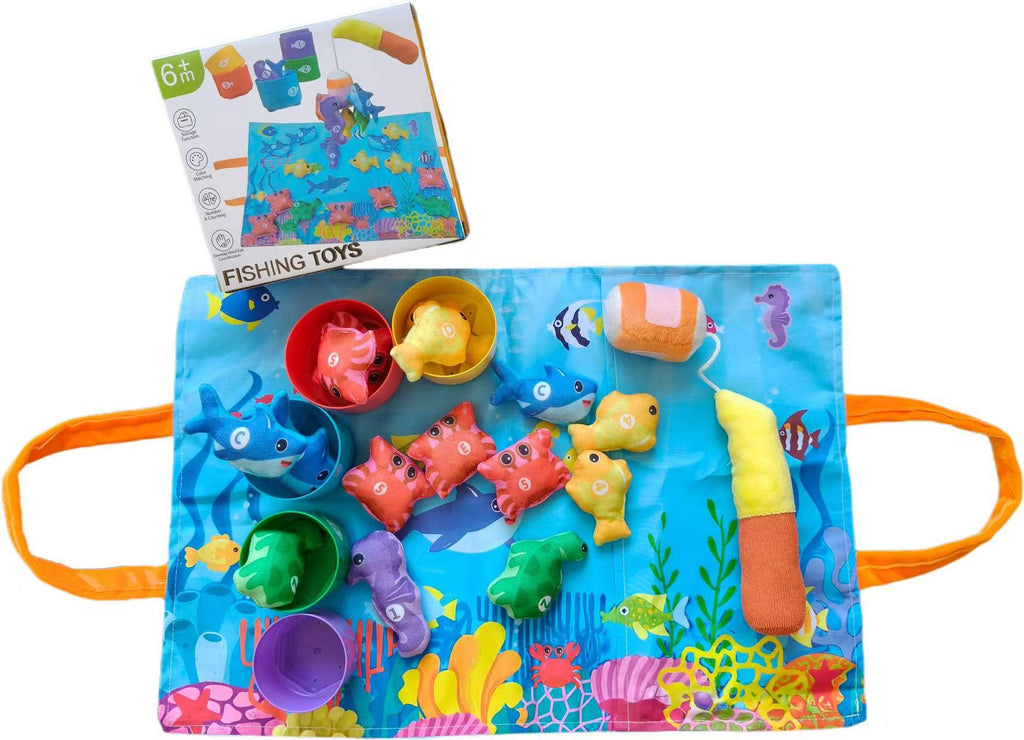 Jouets de pêche pour bébés Tissu Crawling Game Mat Jouets d'éducation précoce en trois dimensions