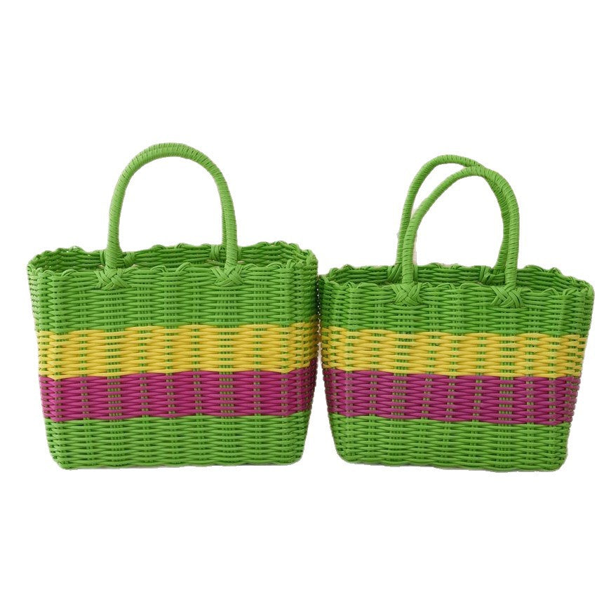 Panier de rangement en plastique portatif
