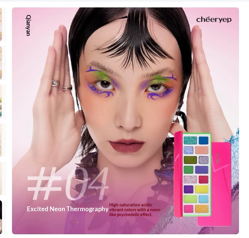 Palette à paupières de 16 couleurs Matte et finitions Shimmer pour Cosplay