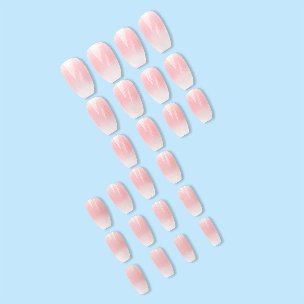 Stickers 24 Pièces d'art à ongles en forme de cercueil en rose Gradient