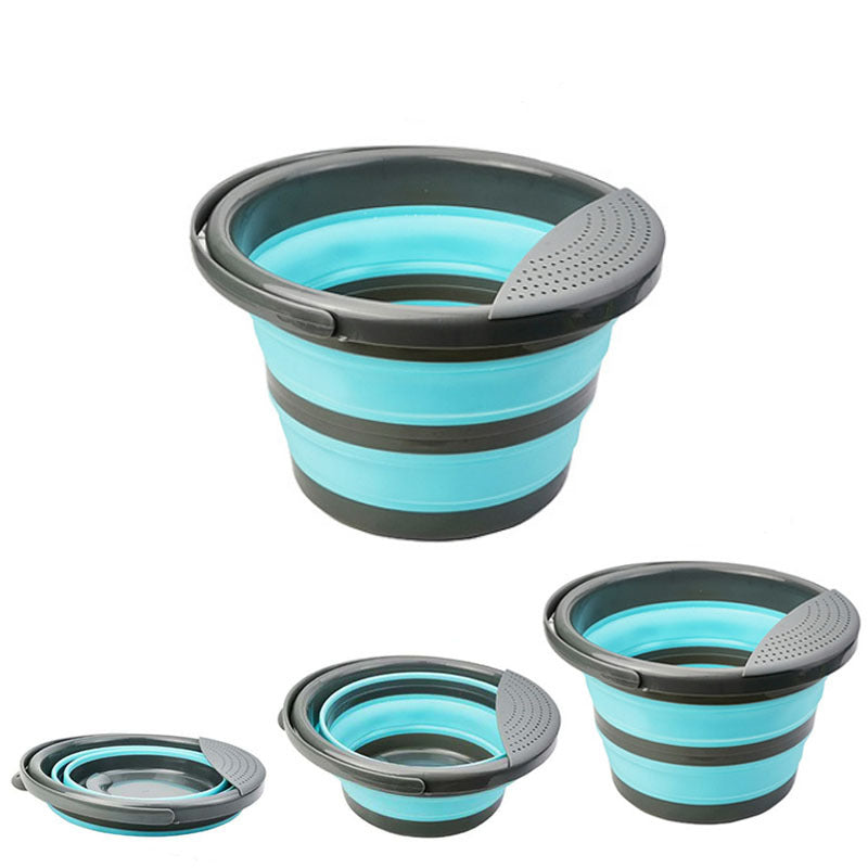 Seau en silicone multifonction pliant