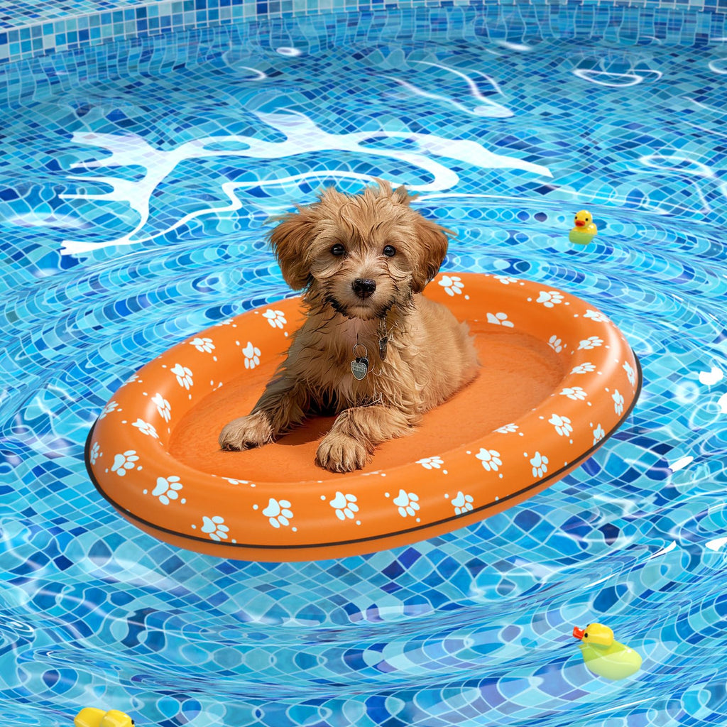 Raft de flottaison de chien souple pour chien - Float de natation gonflable pour chien pour l'été