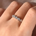 S925 Lunette en argent sterling 3mm Set 5-Stone Moissanite Anneau D Couleur VVS1 US Taille 6-9 GRA Ce