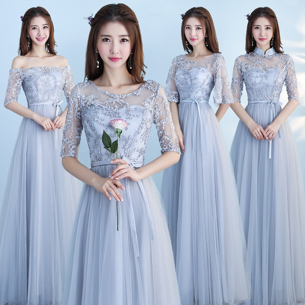 Longue robe de mariée bleue robe de mariée