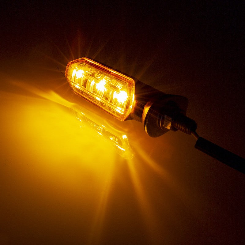 2Pcs moto moto tourner feux de signalisation indicateurs lampe Amber Mini LED 12V