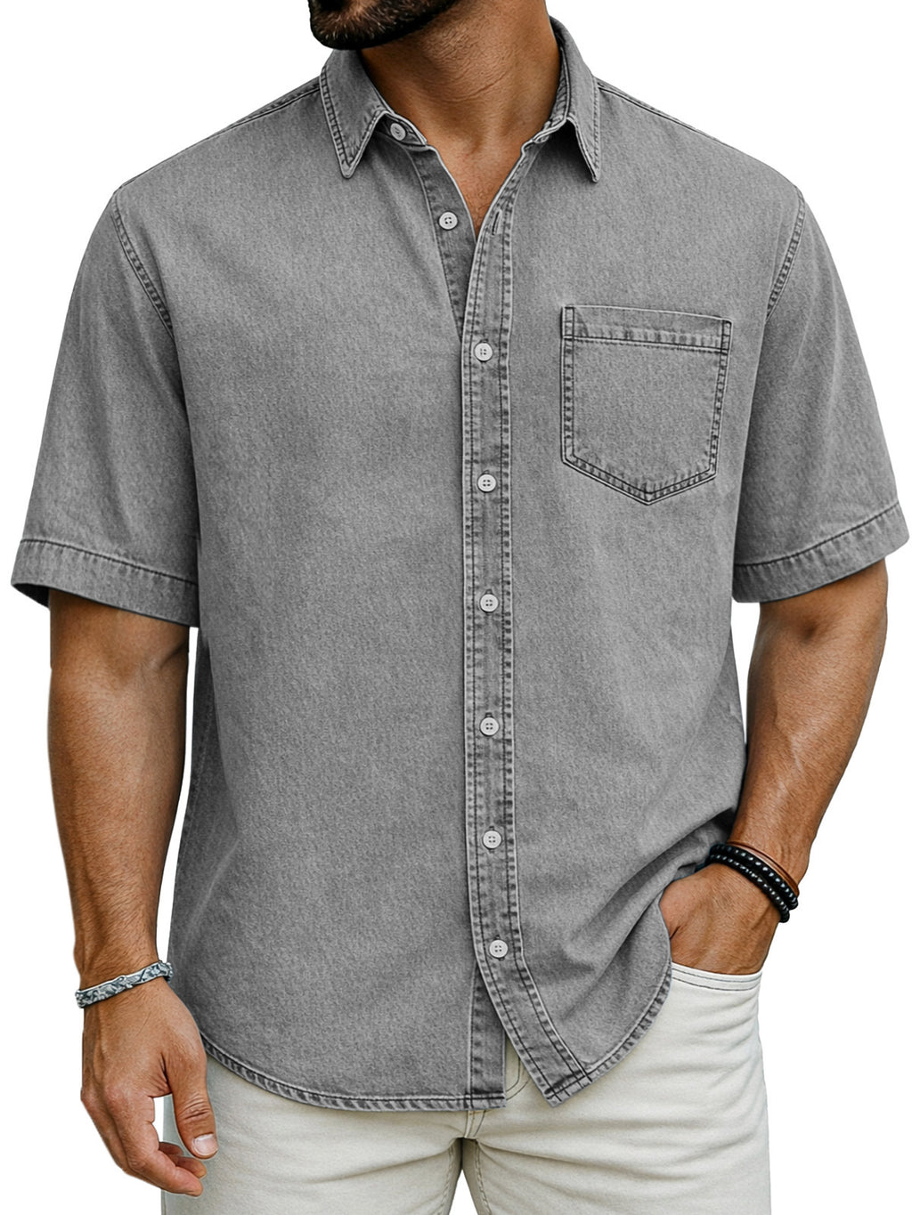 Chemise casual à manches courtes pour hommes