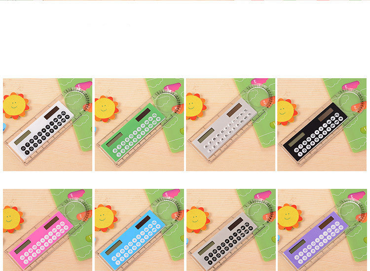 Vente de calculatrice solaire Mini Magnificateur multifonction Ultra-fin Ruler fournitures de bureau