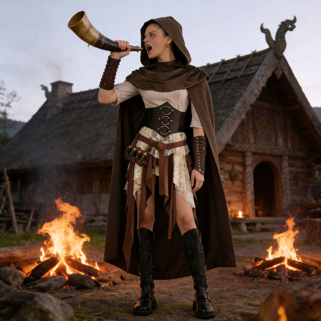 Costume d'Halloween rétro-médiéval