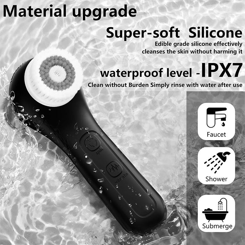 Dispositif multifonctionnel de nettoyage du visage en silicone avec fonction de massage vibrante