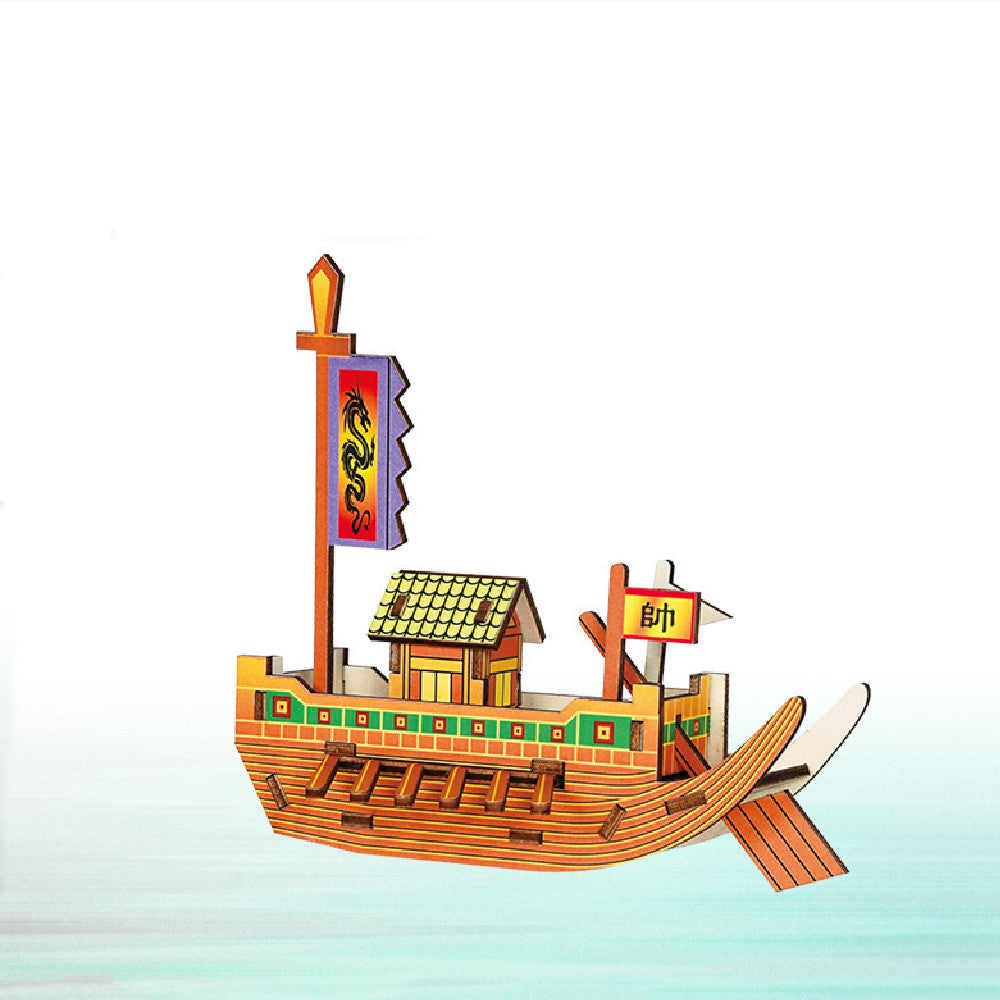 Jouets décoratifs du modèle en bois Pirate Ship assemblé