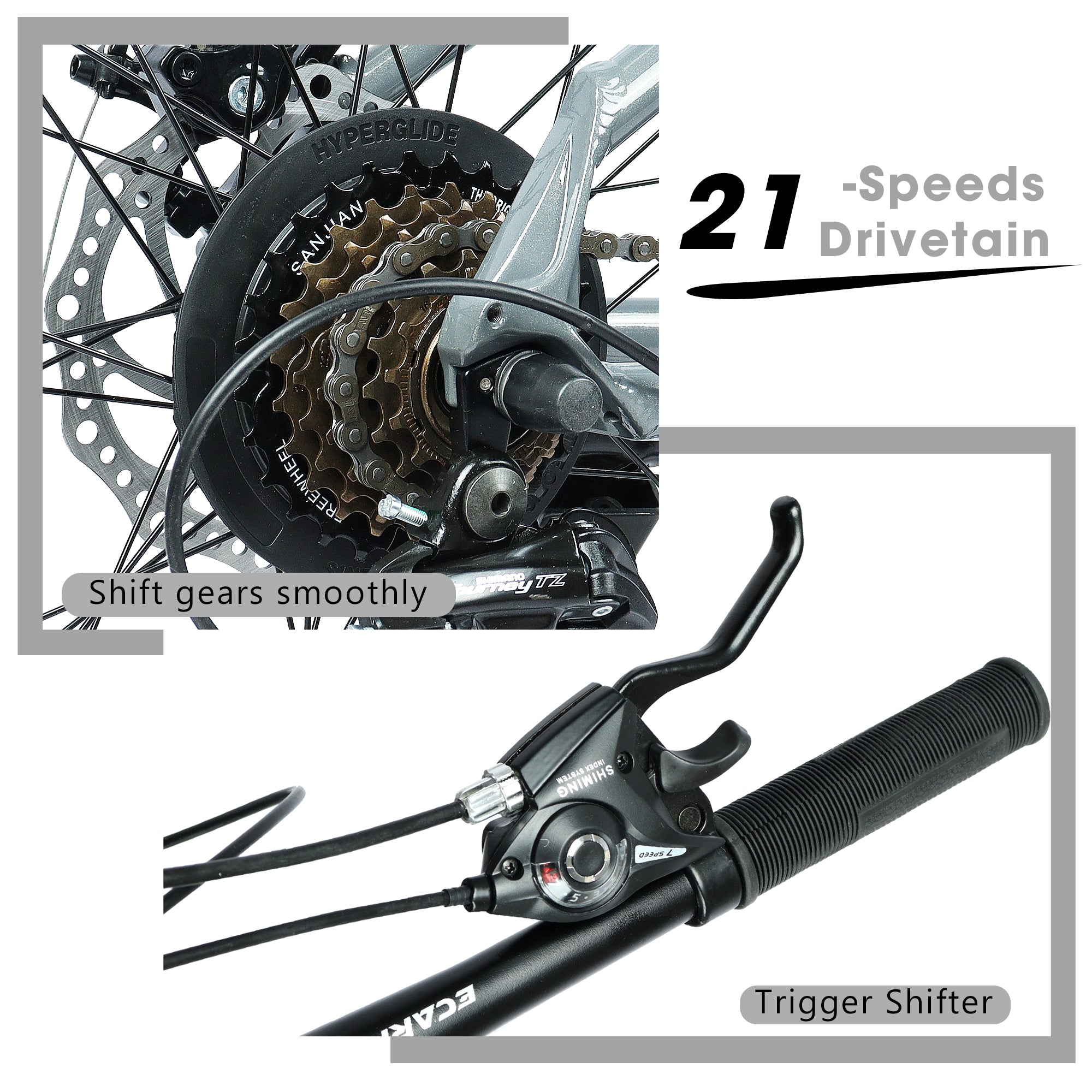 A26317 KIAPALNO Vélo de montagne tout-terrain de 26 pouces avec freins à disques