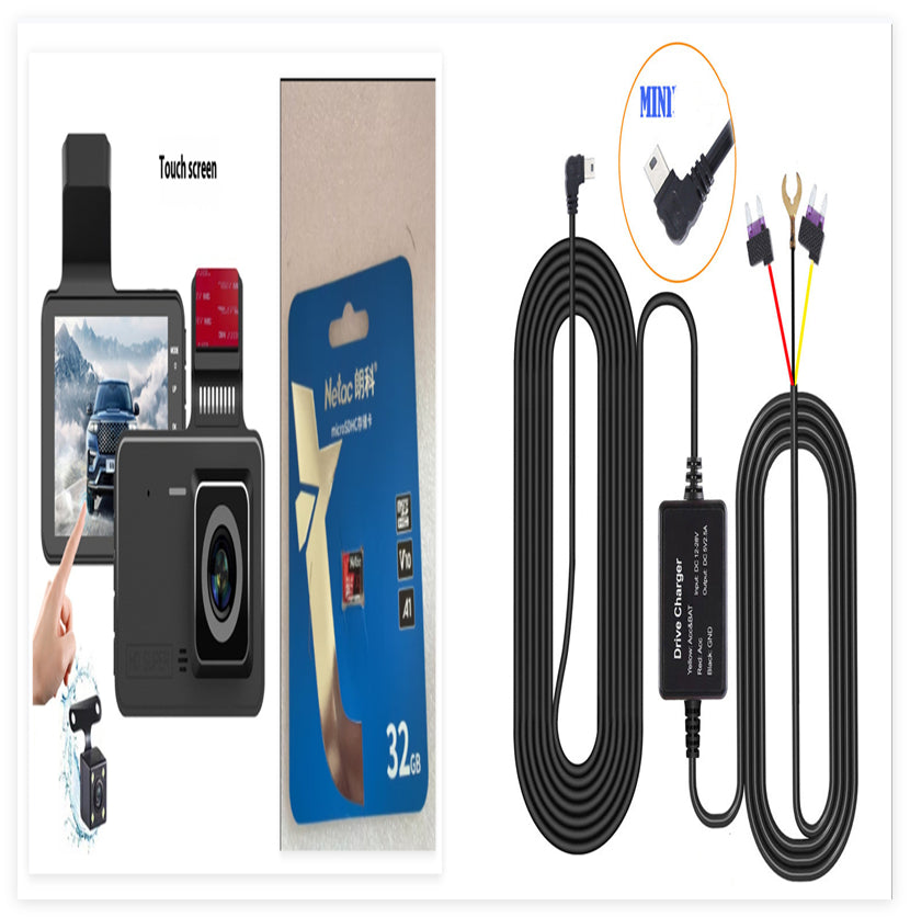 Enregistreur de conduite HD nuit Vision double objectif caché 4 pouces