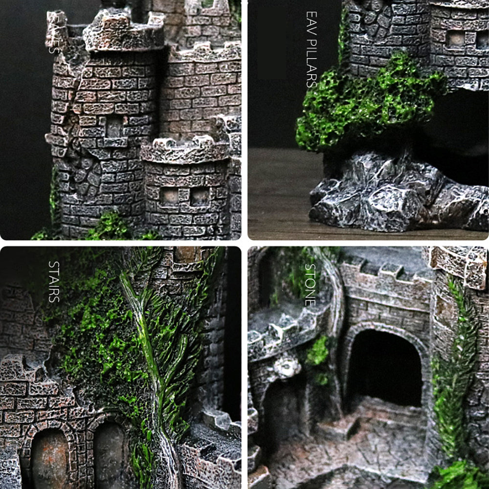 Décoration château en résine de réservoir de poisson
