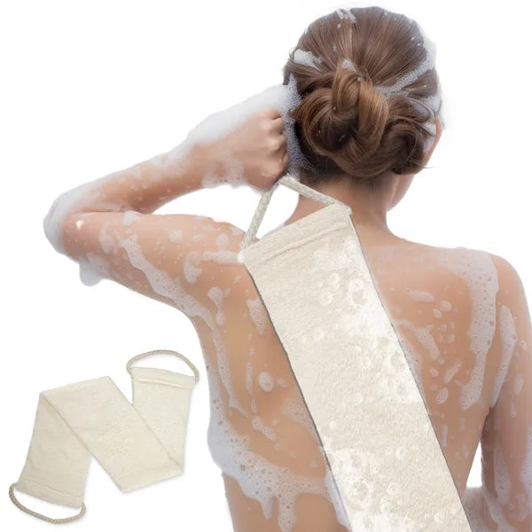 Serviette exfoliante pour corps en fibre de bambou premium - Exfoliation douce et propre pour