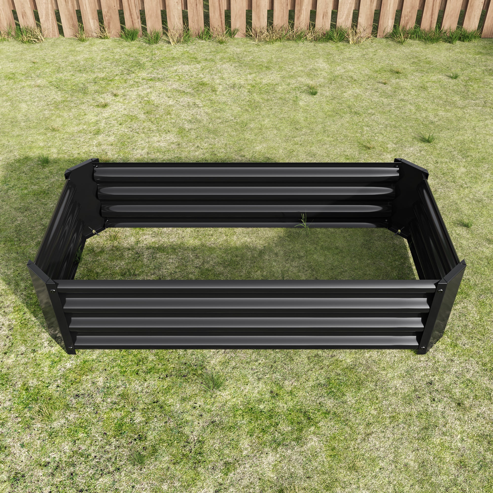 Lit de jardin en métal 4×2×1ft noir