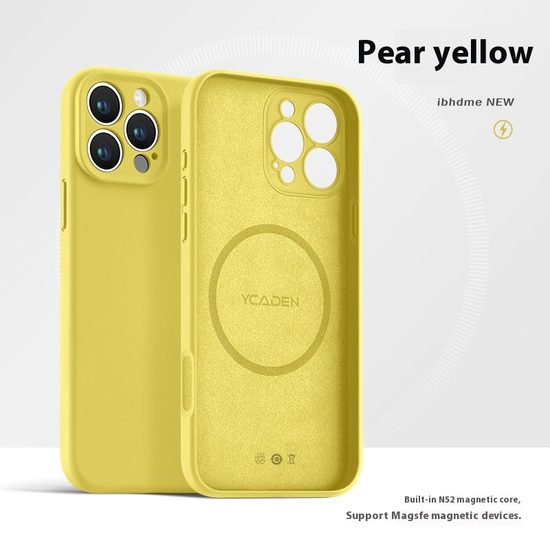 Boîtier de téléphone Real liquide Silicone magnétique ultra-mince résistant à la chute Tout inclus