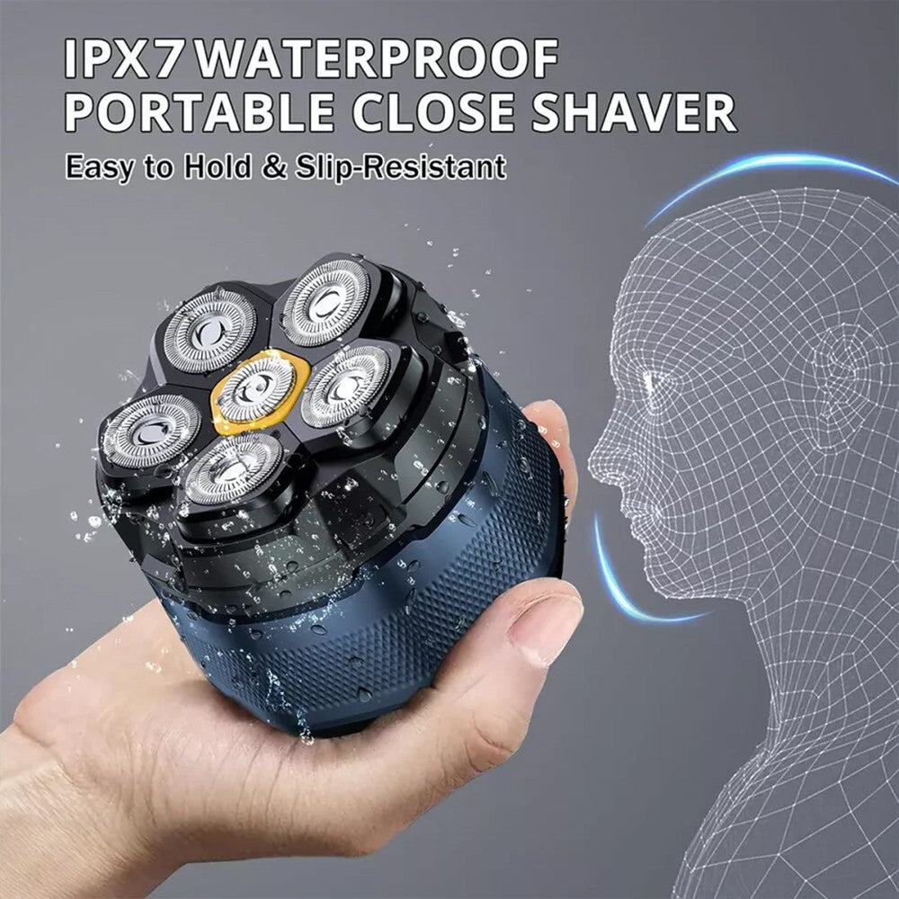 Rasoir de tête électrique 6D pour hommes chauves Razor magnétique humide cheveux de barbe sèche