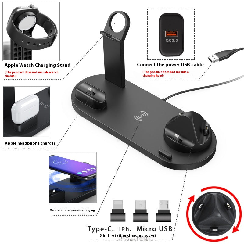 Téléphonie mobile Chargeur casque Recharge Stand Watch Stand