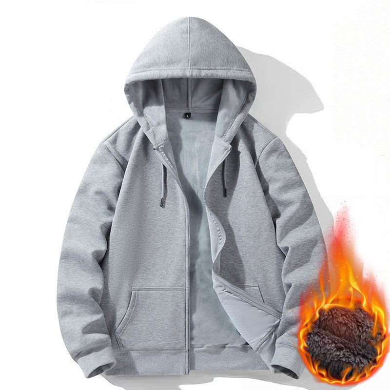 Men's Hooded Pullover Hoodie Autumn Fit Lined and Thick