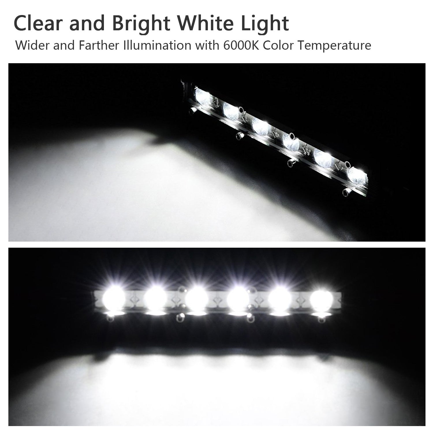 7in LED Light Bar Single Row Spot Lights 18W Ultra mince lumière de travail droite pour Tr