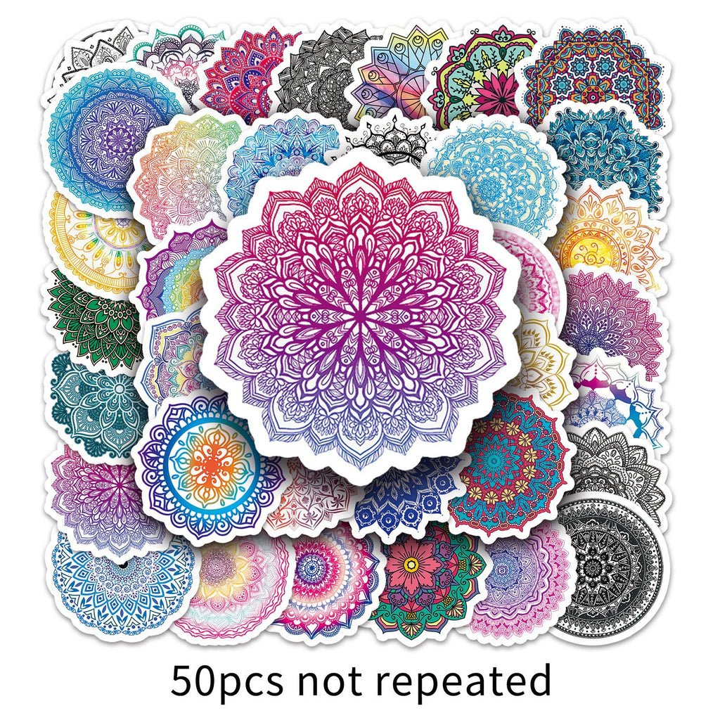 Stickers Bagage Mandala Graffiti Cool Creative Retro Bricolage Téléphone Étanche