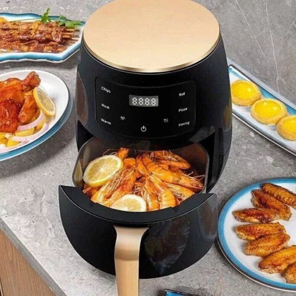 6L Air Fryer Grande capacité écran tactile numérique Mulitifonction huile cuisine gratuite