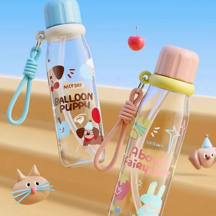 Coupe en paille pour les enfants Bouteille d'eau portable mignonne pour les étudiants