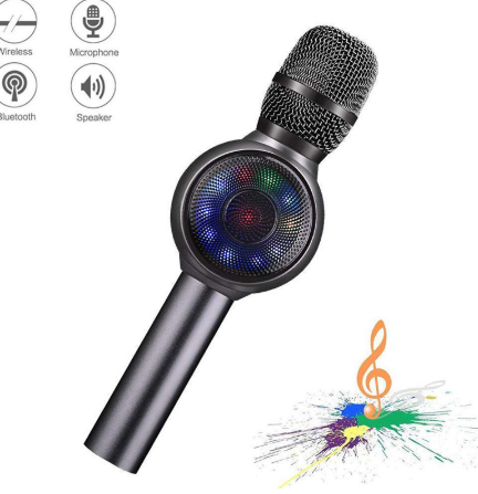 Chantez-le avec des lumières colorées National K chanson sans fil Bluetooth microphone