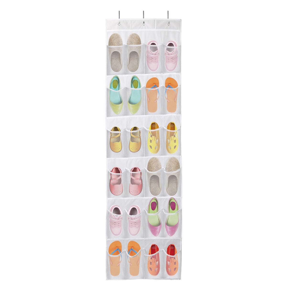Sur la porte Sac de chaussures pour derrière la porte 24-Pocket cristal clair Organisateur 6-Layer Hang