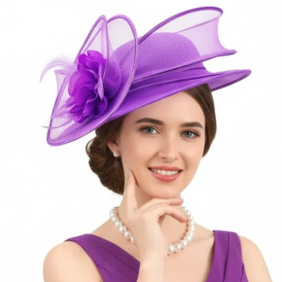 Chapeau de soleil pour femmes à large bord pour les occasions officielles