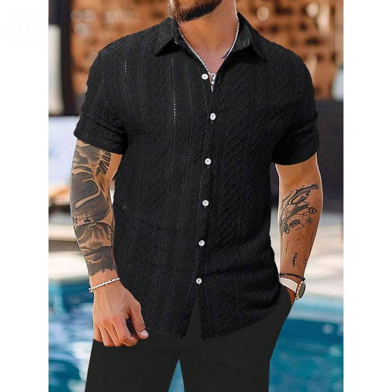 Chemise à manches à bouton occasionnel