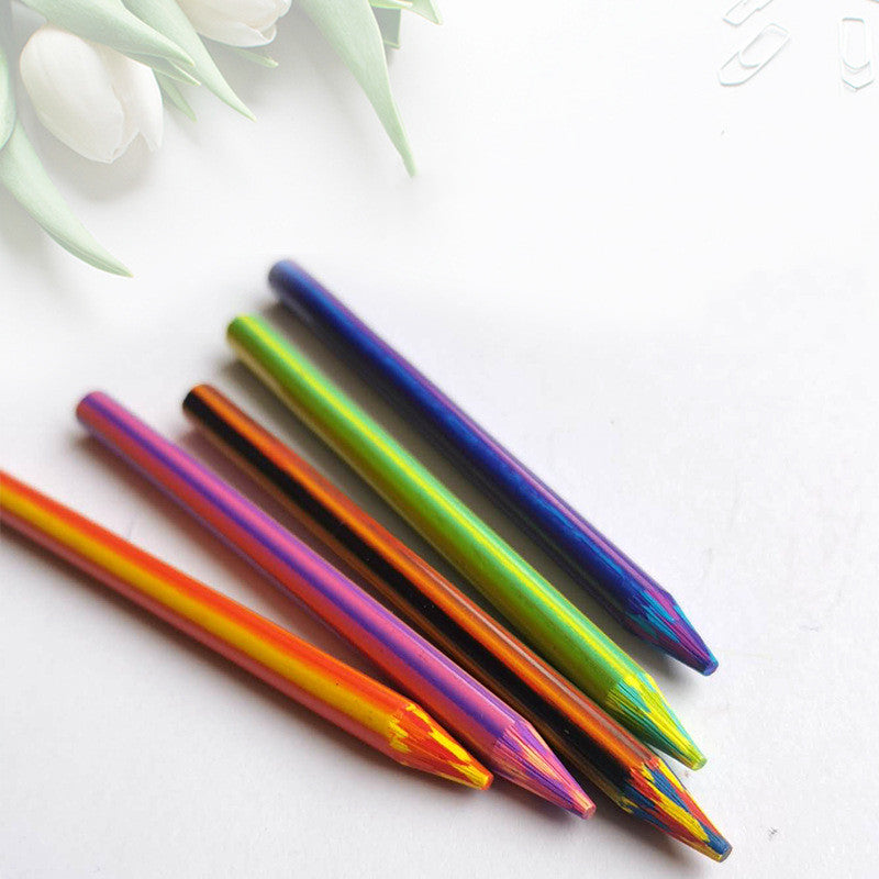 Arc-en-ciel magique un coup de crayon multicolore plomb