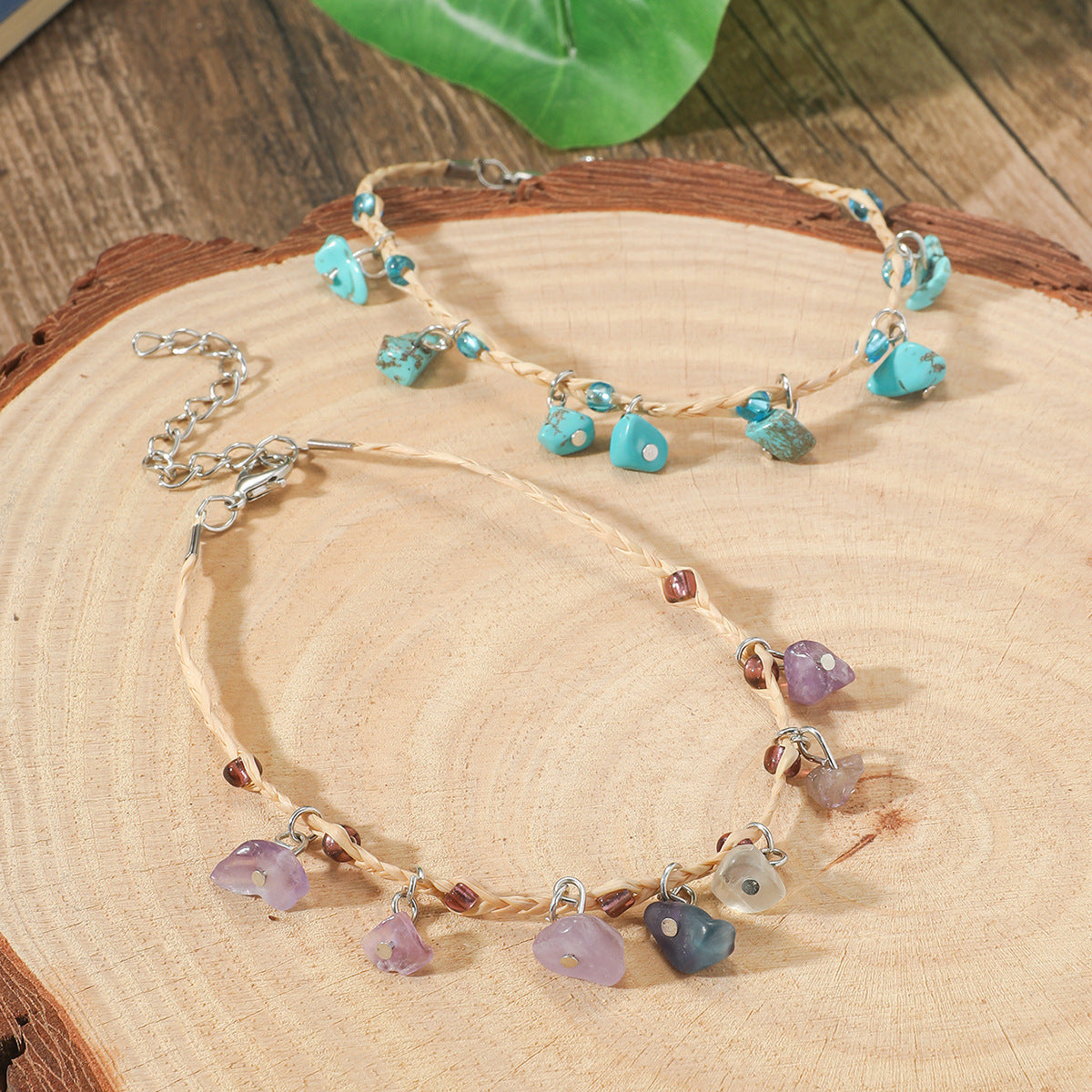 Bohème Multicolore Pebble Anklet pour les femmes
