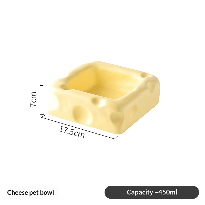 Créative en forme de fromage en céramique Bol mignon Cat Food Dish