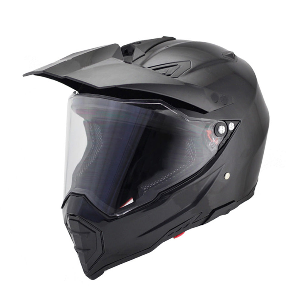 Beau casque complet de moto hors route
