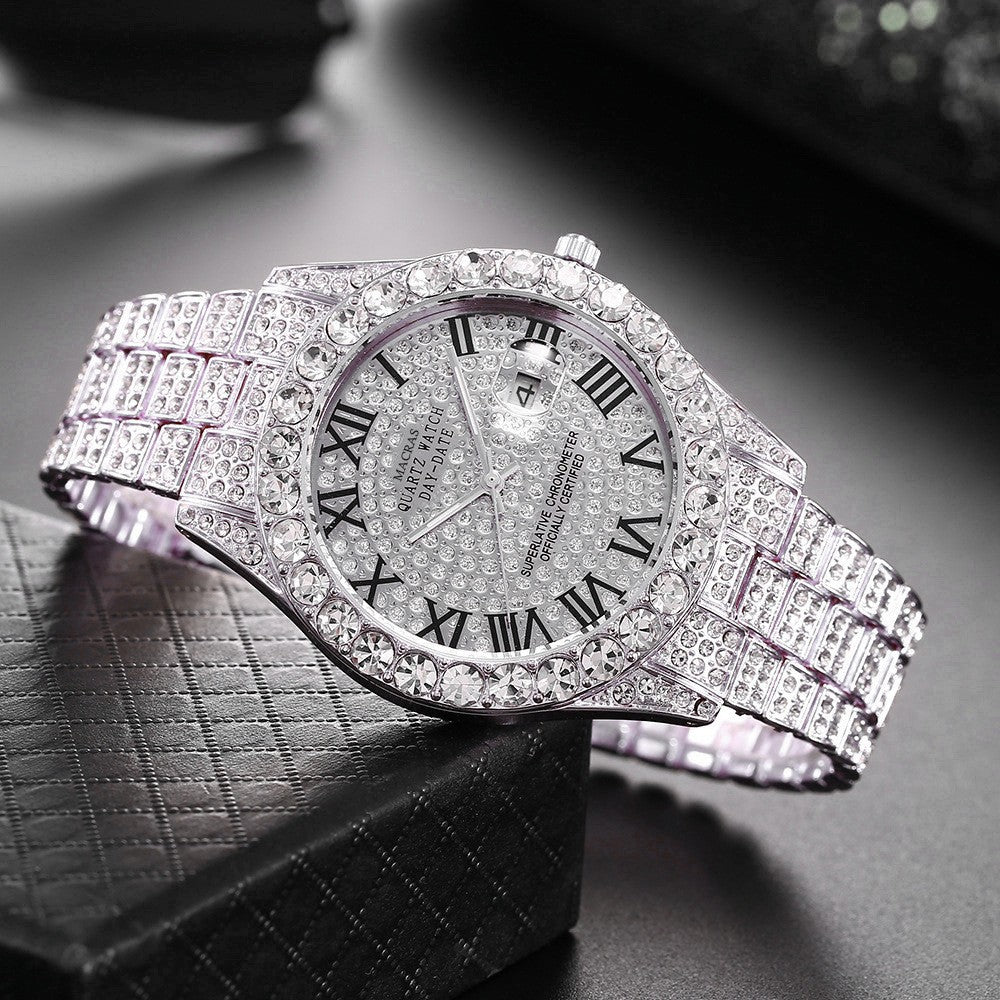 Montre Quartz à cadran numérique romain