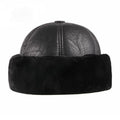 Chapeau d'hiver en cuir épais en forme de Melon Design Snowproof Et coupe-vent