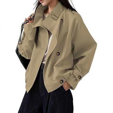 Manteau de tranchée rétro mode pour femmes