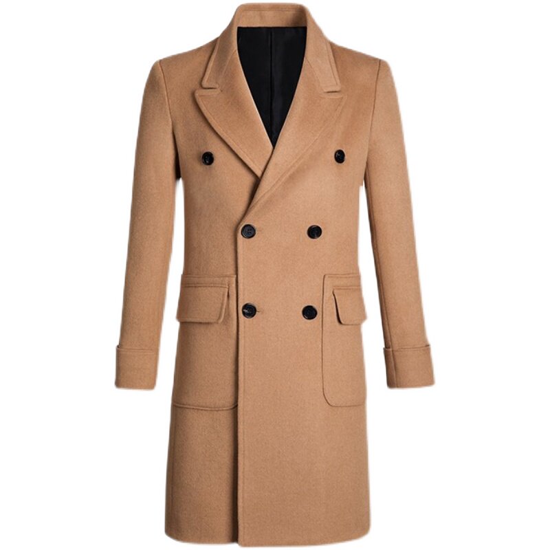 Manteau de trench en laine pour hommes