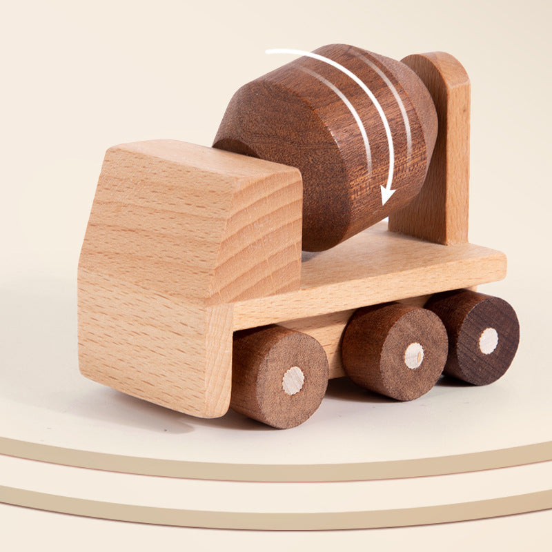 Voiture de jeu de caricature en bois massif pour enfants