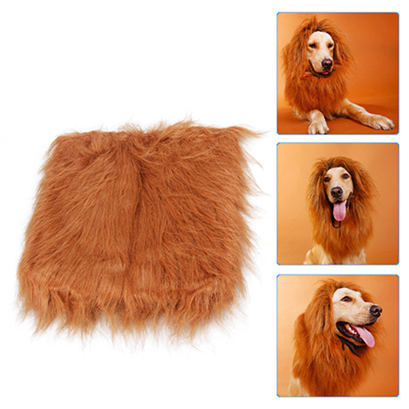 Costume de transfiguration des vêtements de cosplay pour animaux mignons Lion Mane Winter Warm Wig Chat Large Dog P