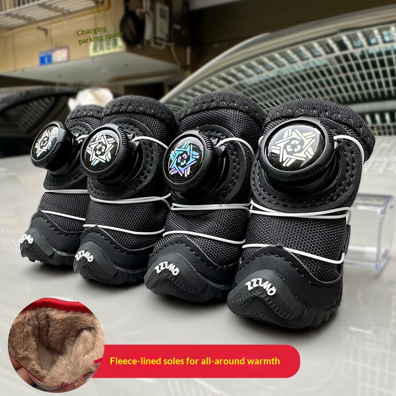 Chaussures de chien pour l'automne et l'hiver rembourré avec du coton Et avec des boutons