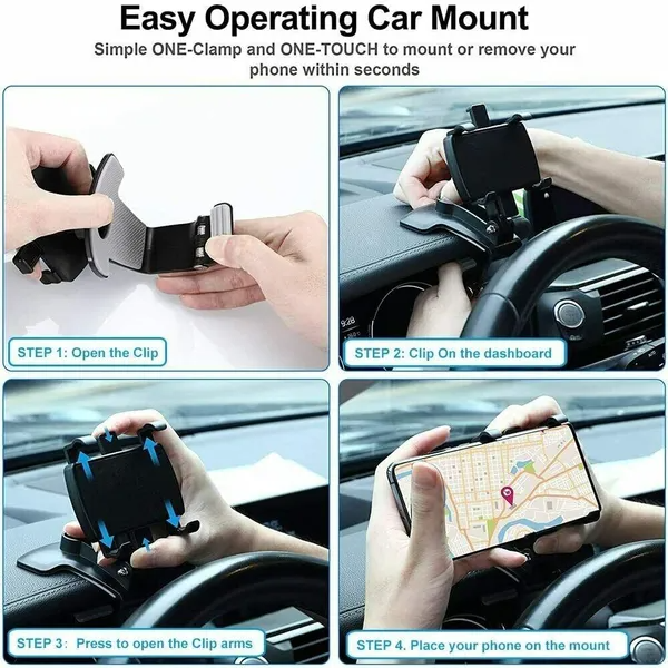 Support universel de support de tableau de bord de voiture Support de serrage Cradle Clip pour téléphone cellulaire GPS