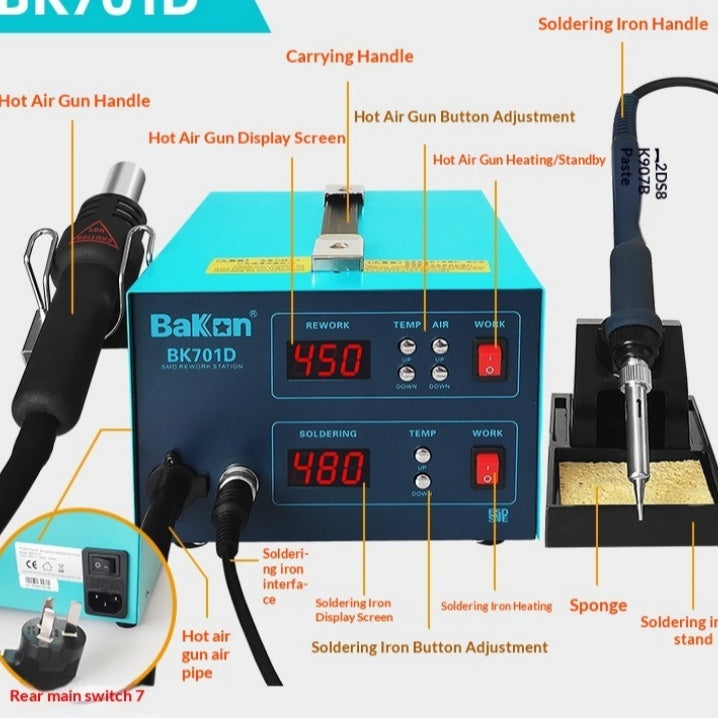 BaiGuang BK701D 2-en-1 Air Gun Station de soudage